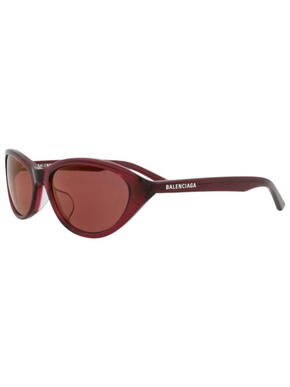 New Balenciaga Women's Sunglasses Cat Eye Recycled Acetate Frame Burgundy Red